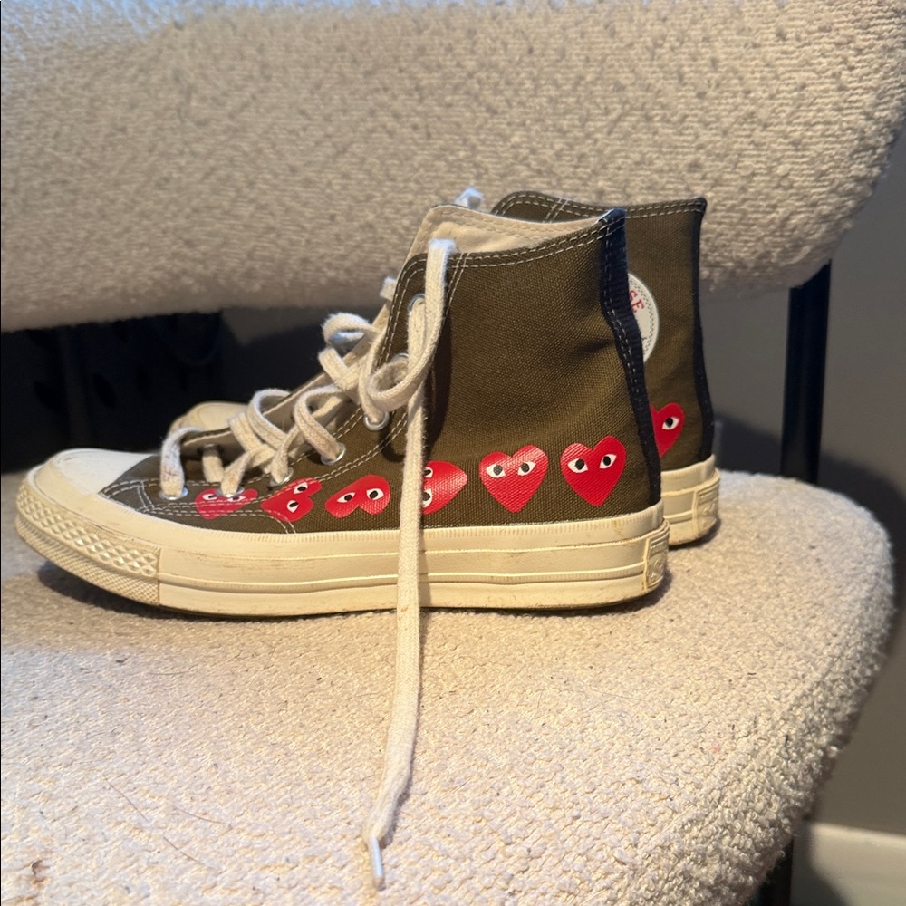 Comme des garcones olive green high top